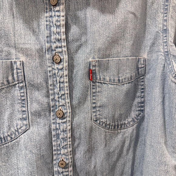 Levi’s Red Tab Light Blue Western Style Button Up Shirt Large - Picture 3 of 10